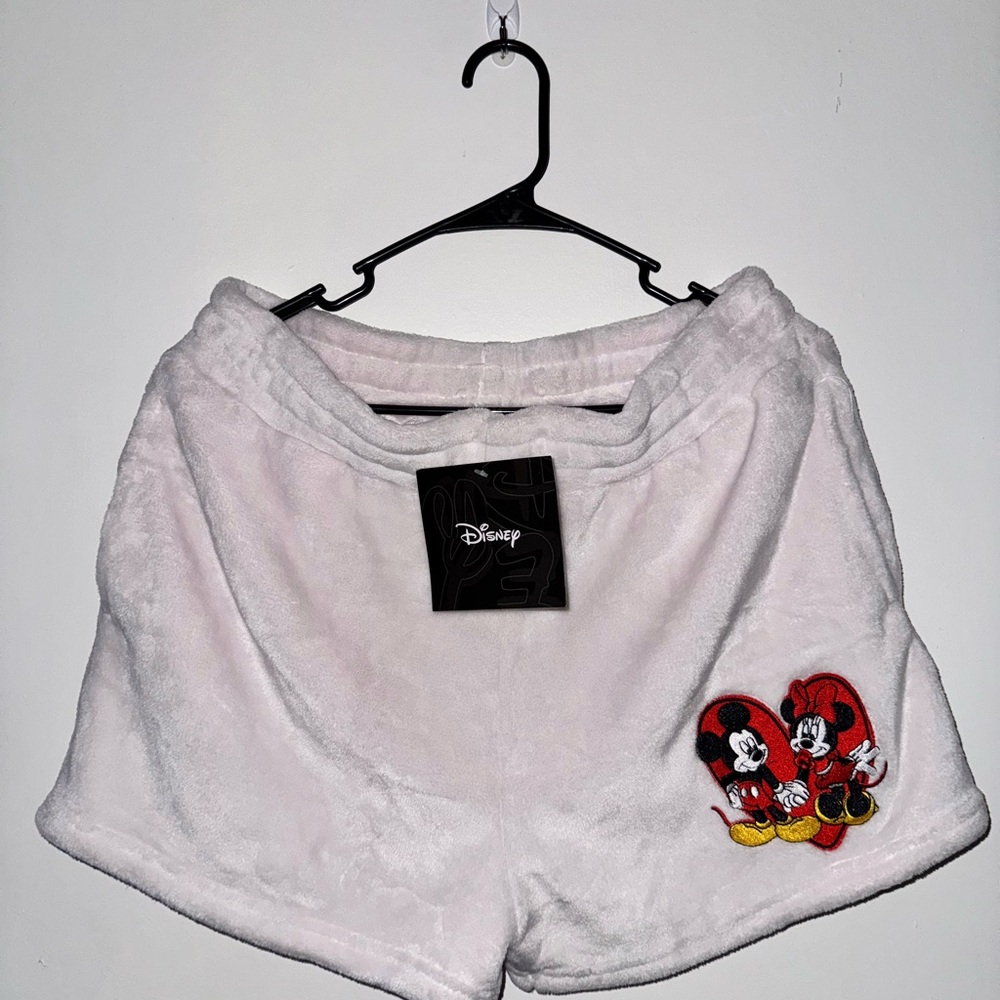 Disney Soft White Fleece Shorts
